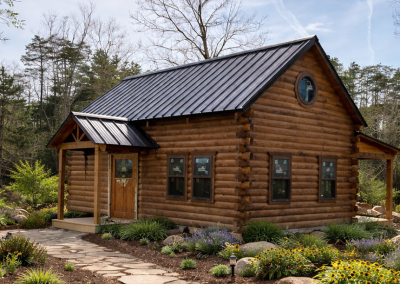 Custom built log cabin in Indiana, the perfect weekend get away