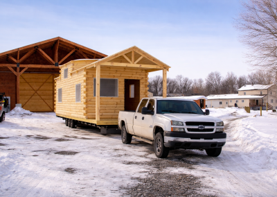 Handcrafted log cabin park model in Indiana